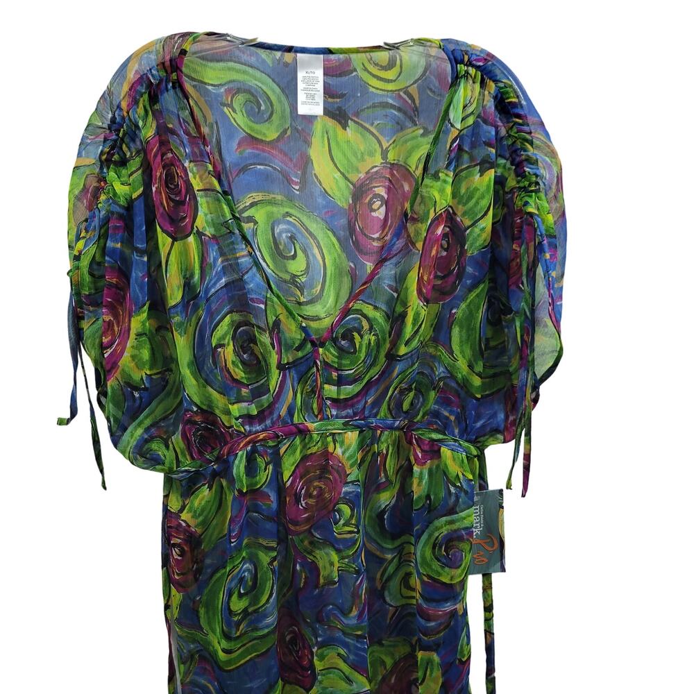 Carlos Falchi & Mark Rio Women's Sheer Swim Cover Up Size XL 81223-0366 - Picture 2 of 9